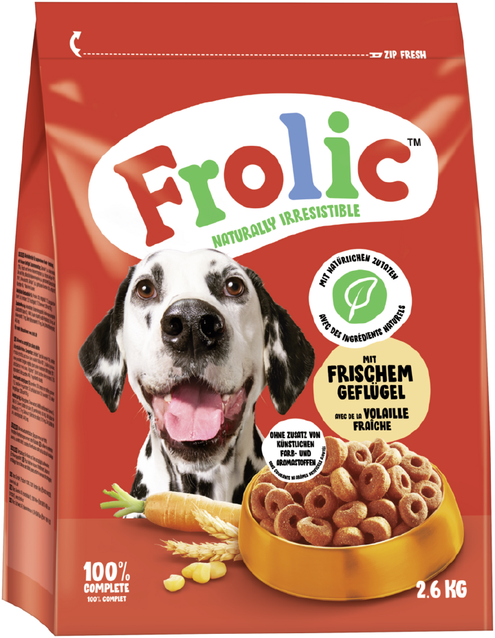 Frolic Hunde-Trockenfutter mit frischem Geflügel